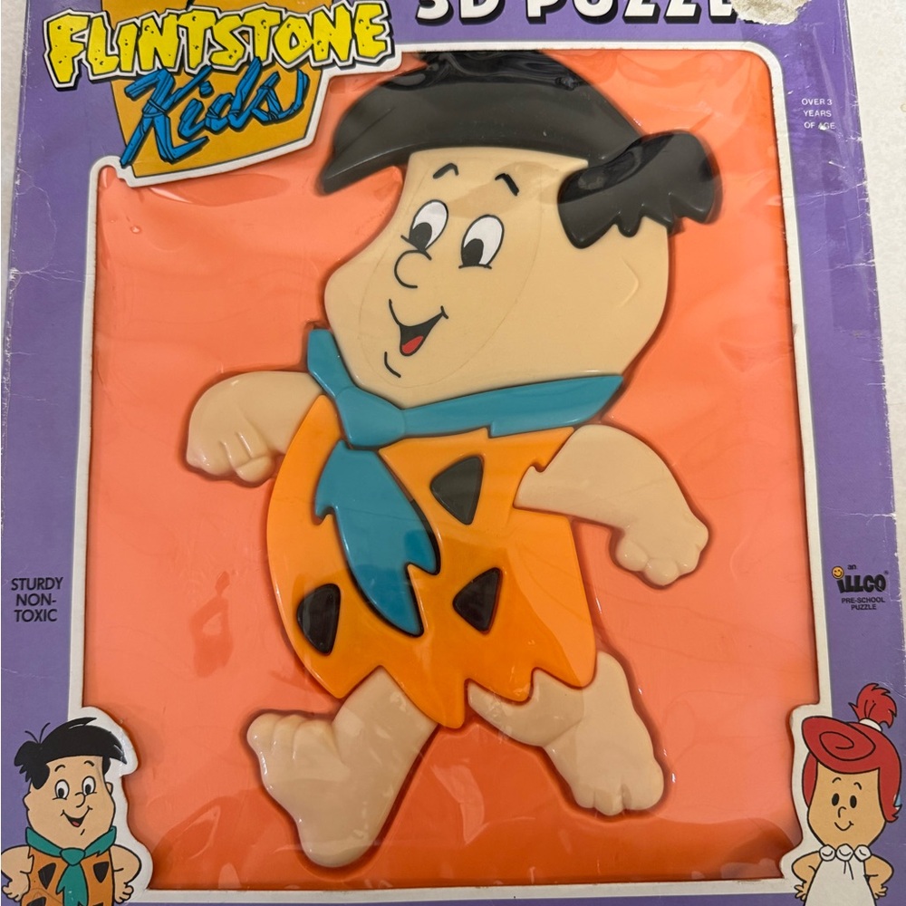 3D Puzzle - Orange and Blue VINTAGE FLINTSTONE PUZZLE